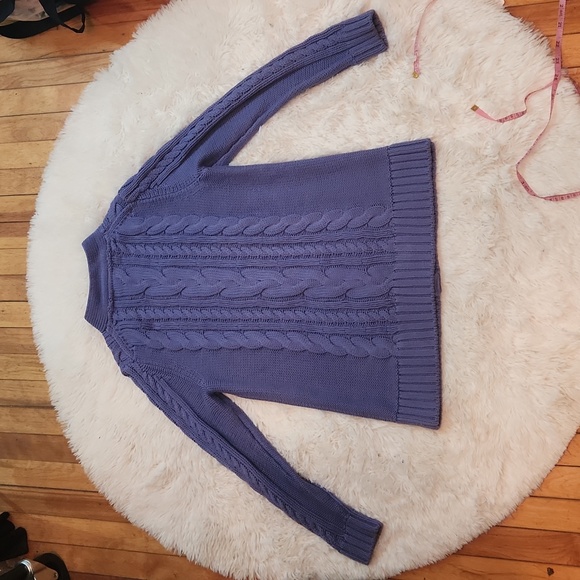 L.L. Bean heavy knit cardigan in purplish/blue - Picture 10 of 10